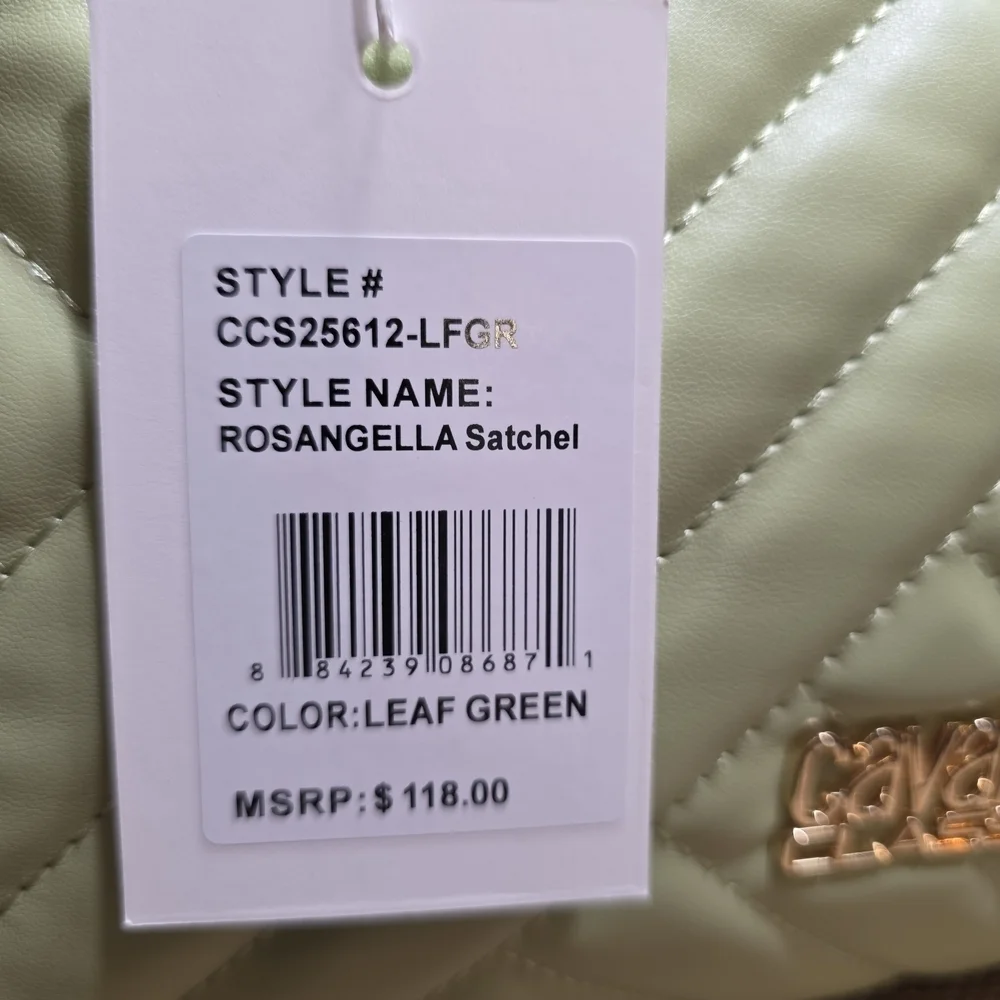 Cavalli Class Quilted Satchel in Light Green